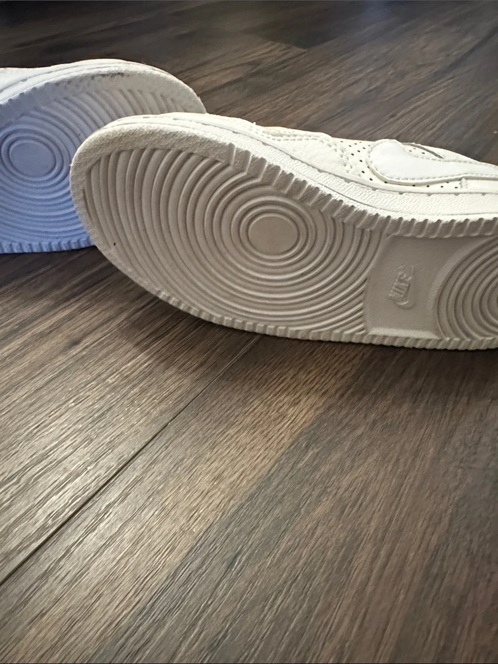 Kids White Velcro Nike Air Force